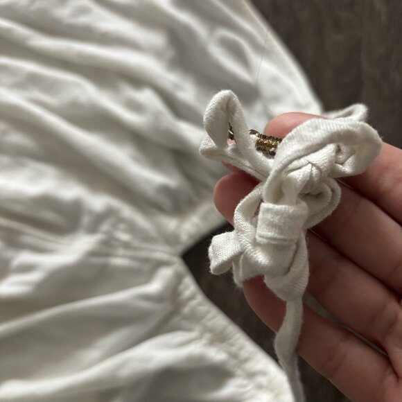 Free People Harem Pants Jumpsuit Playsuit Womens M Ivory Boho Hippie Lagenlook - Picture 7 of 16